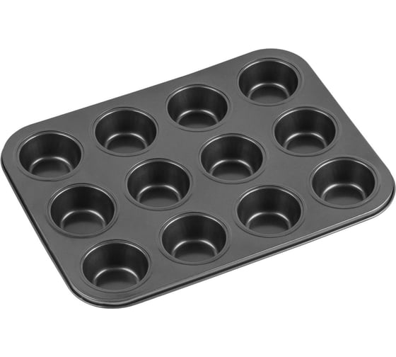 Форма для выпечки PERFECTO LINEA прямоугольная, 12 кексов, 35x26 см, антипригарное покрытие, STARCOOK 16-352631 1