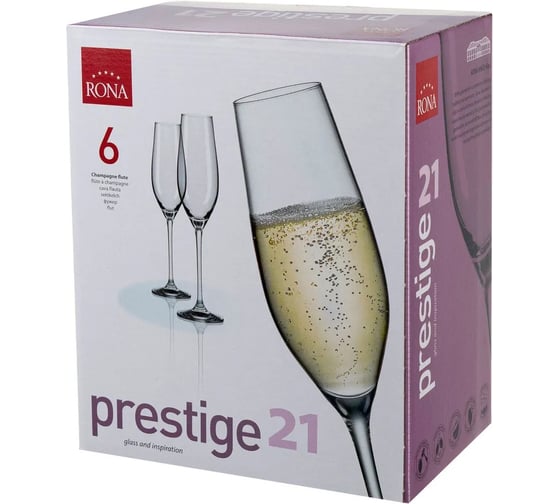 Набор бокалов для шампанского RONA PRESTIGE 210 мл, 6 шт. 806228417948