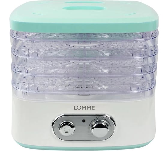Сушилка для фруктов, овощей LUMME LU-FD1854A 4 поддона белый/ментол 42772