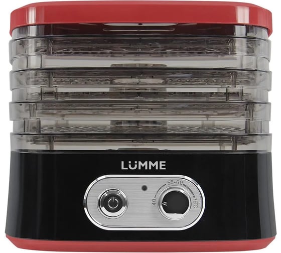 Сушилка для фруктов, овощей LUMME LU-FD1854A 4 поддона черный/красный 42771 1