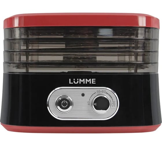 Сушилка для фруктов, овощей LUMME LU-FD1854A 4 поддона черный/красный 42771