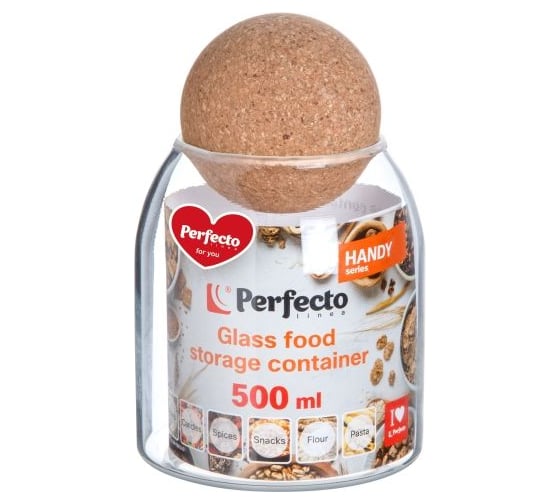 Стеклянная банка для сыпучих продуктов PERFECTO LINEA 500 мл, серия Handy 34-100500 1