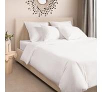 Комплект постельного белья Ecotex однотонный сатин/сатин-люкс Моноспейс 2 спальный, наволочки 50x70; 70x70 КСМ/белый