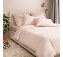 Комплект постельного белья Ecotex однотонный сатин/сатин-люкс Моноспейс семейный, наволочки 50x70; 70x70 КСД/пудровый