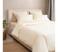 Комплект постельного белья Ecotex однотонный сатин/сатин-люкс Моноспейс евро, наволочки 50x70; 70x70 КСЕ/ванильный