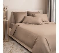 Комплект постельного белья Ecotex однотонный сатин/сатин-люкс Моноспейс семейный, наволочки 50x70; 70x70 КСД/бежевый 34618339