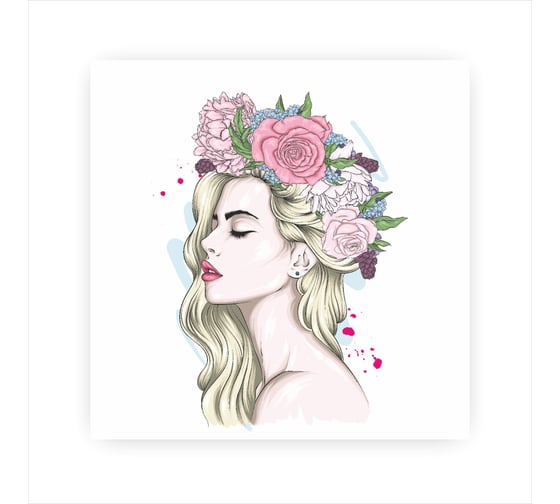 Картина Симфония Цветочная девушка 40x40 см 1-298