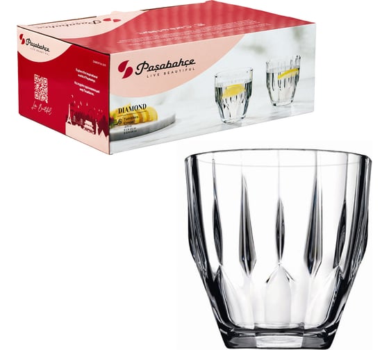 Стакан Pasabahce PSB 275 мл 6 шт. ДАЙМОНД (г. Бор) 52988