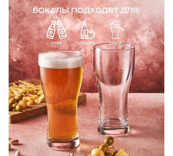 Стакан Pasabahce PSB д/пива 580 мл 2 шт. ПАБ (г. Бор) 42477