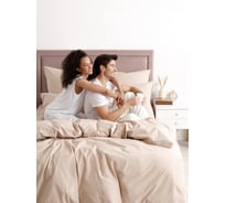 Комплект постельного белья Guten Morgen поплин гладкокрашенный, рис. Creme brulee, Евро, с наволочками 70x70 см GMП-15-1305-220-240-70