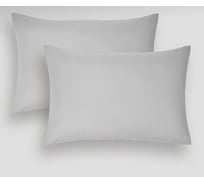 Набор наволочек Guten Morgen поплин гладкокрашенный, серый, 50x70 см, 2 шт. ННПгк-сер-50-70-2