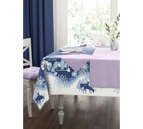 Набор кухонный Guten Morgen рогожка, Зимушка, скатерть+салфетки, фиолетовый 140x150 см, 40x40 см 4 шт НКЗимФиол-140-150-40-40-4