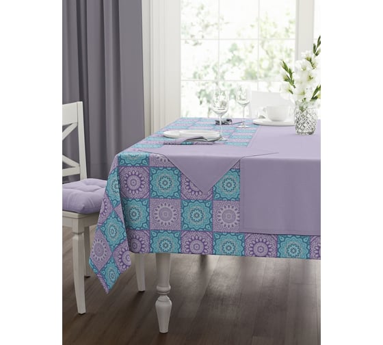 Набор кухонный Guten Morgen рогожка, Индия, скатерть+салфетки 140x150 см, 40x40 см 4 шт НКИн-140-150-40-40-4