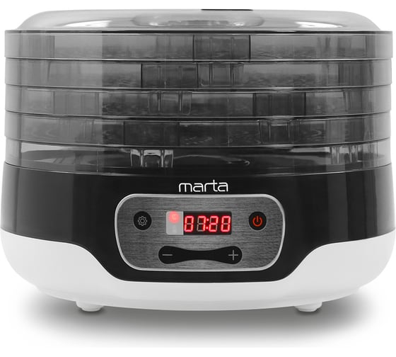 Сушилка для овощей и фруктов MARTA MFD-5042PS 6 поддонов 4+2(пастила), темный обсидиан 38865