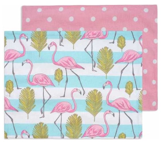 Набор подставок (салфеток) под приборы Guten Morgen Рогожка, Фламинго, комби (35x45 см (2 шт.)) СС-Фл-35-45-2 1
