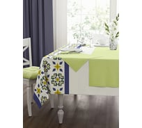 Кухонный набор Guten Morgen рогожка, Майолика, скатерть+салфетки, Салатовый, 110x140 см, 40x40 см, 4 шт. НКМлкСал-110-140-40-40-4