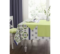 Кухонный набор Guten Morgen рогожка, Орнамент, скатерть+салфетки, Салатовый , 140x150 см, 40x40 см, 4 шт. НКОрнСал-140-150-40-40-4