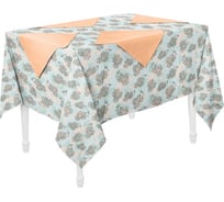 Кухонный набор Guten Morgen рогожка, Marshmallow, скатерть+салфетки , 140x150 см, 40x40 см, 4 шт. НКМШЛ-140-150-40-40-4