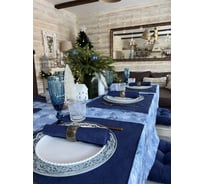 Кухонный набор Guten Morgen рогожка, Лазурь, скатерть+салфетки , 140x150 см, 40x40 см, 4 шт. НКЛЗР-140-150-40-40-4