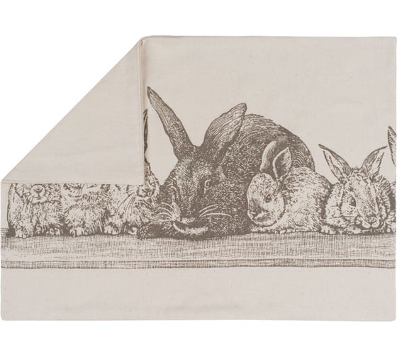 Подставка, салфетка под приборы Guten Morgen рогожка, Семья Кроликов, комби, 35x45 см СС-СКр-35-45 1