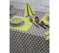 Скатерть Guten Morgen рогожка, Абстракция серая, набор 140x150 см СР-АС-140-150