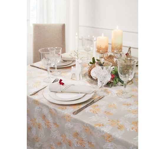 Скатерть Guten Morgen рогожка, Веточки, набор 140x150 см СкРВт-140-150 1