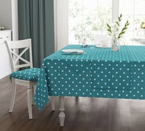 Скатерть Guten Morgen рогожка, Горох синий, набор 140x180 см СРгорсин-140-180