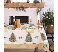 Набор столовый Этель Golden Christmas скатерть 150x180 +/-3 см с ГМВО, салфетки 40x40 см - 8шт, 5072919