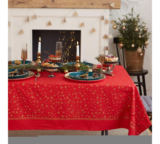 Скатерть Этель Gold stars 149x180 +/- 3 см, 100% хлопок, 190 г/кв.м 5035882