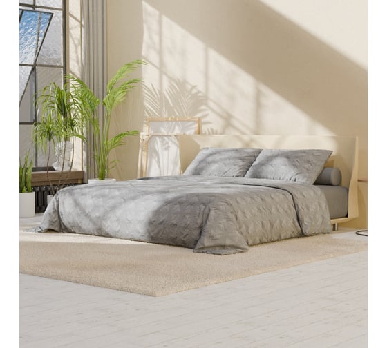 Комплект постельного белья LoveLife 1,5 спальный, Texture: gray, 143x215 см, 150x240 см, 50x70 см 2 шт., микрофибра, 110 г/м2 10323174