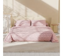 Комплект постельного белья LoveLife дуэт, Texture: rosy, 143x215 см 2 шт., 230x240 см, 50x70 см 2 шт., микрофибра, 110 г/м2 10323186
