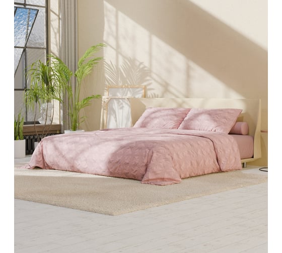 Комплект постельного белья LoveLife дуэт, Texture: rosy, 143x215 см 2 шт., 230x240 см, 50x70 см 2 шт., микрофибра, 110 г/м2 10323186