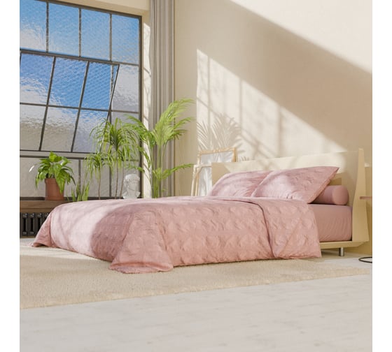 Комплект постельного белья LoveLife дуэт, Texture: rosy, 143x215 см 2 шт., 230x240 см, 50x70 см 2 шт., микрофибра, 110 г/м2 10323186