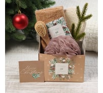 Набор подарочный Этель Happy New year полотенце 30x60 см и аксессуары 4 предмета 7143877