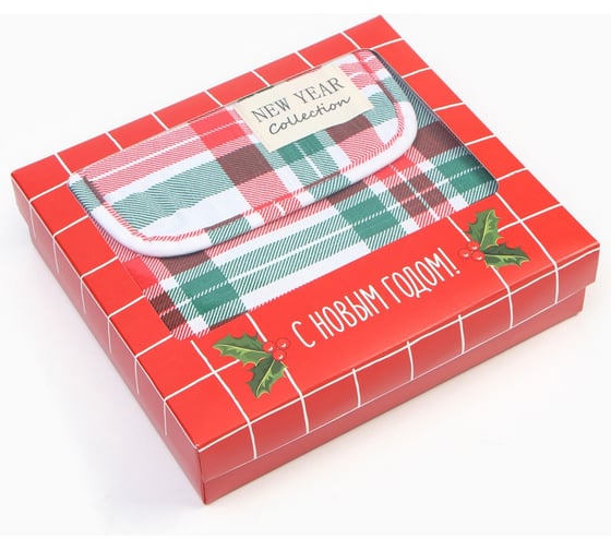 Кухонный набор Этель Нoliday decoration: полотенце 40x73 см, прихватка 19x19 см, фартук 60x70 см 9829348