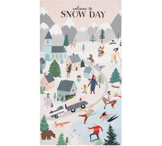 Полотенце Этель Snow day 40x73 см, 100% хлопок, саржа 190 г/кв.м 5162222 1