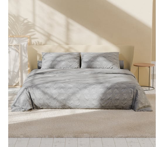 Комплект постельного белья LoveLife 2 спальное Texture: gray, 175x215 см, 200x240 см, 50x70 см 2 шт, микрофибра, 110 г/кв.м 10323175 1
