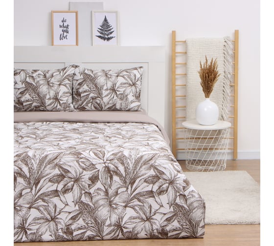 Комплект постельного белья LoveLife евро Tropics 200x220 см, 225x240 см, 50x70 см 2 шт, жатка, 100% полиэстер, 100 г/кв.м 10322872 1