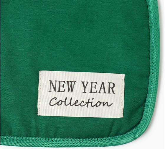 Набор кухонный Этель New year collection зеленый, варежка 18x29 см, прихватка 19x19 см, 100% хлопок 10472207