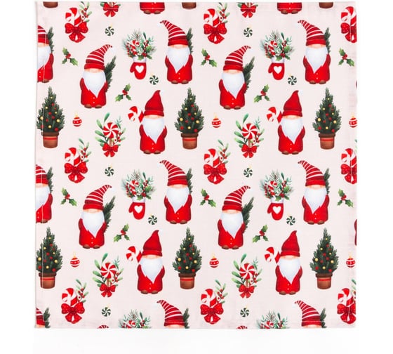 Набор салфеток Этель Santa Claus 46x46 см 4 шт, 100% хлопок, репс 210 г/кв.м 7321884 1
