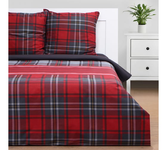 Комплект постельного белья Этель дуэт Scottish holidays 143x215 см 2 шт,220x240 см,70x70 см 2 шт,бязь 125 г/м2 9823654