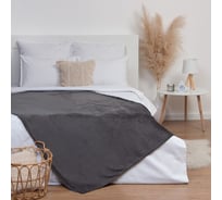 Плед Этель 175x200 см, темно-серый, 100% п/э 7829789