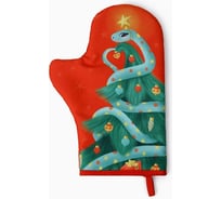 Варежка-прихватка Доляна "Новогодний подарок" 20x28 см, 35% хл, 65% пэ, ватин 250 г/м2 10330164