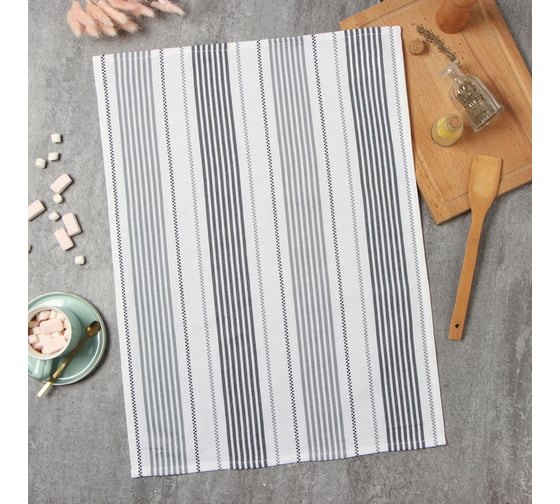 Полотенце Этель Grey lines 45x65 см, 100% хл 9621366 1