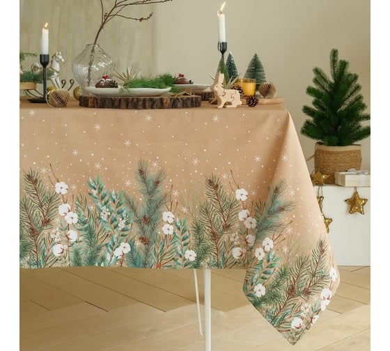 Скатерть Этель "Fir branches" 144x180см с ГМВО, 100%хл, 190г/м2 7182031