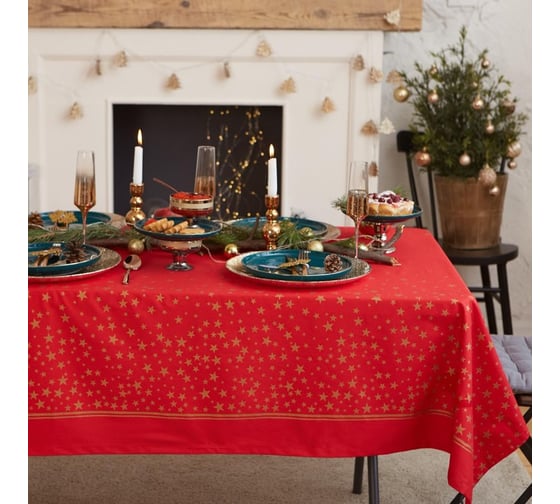 Скатерть Этель Gold stars 149x220+/- 3см, 100%хл, 190г/м2 5035883 1