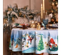 Скатерть Этель "Рождественский вечер" d=220 см, 100% хл, саржа 190 г/м2 9907893
