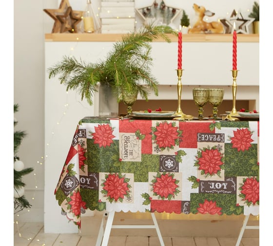 Скатерть Доляна Love 110x145 см, 100% п/э 4443164 1