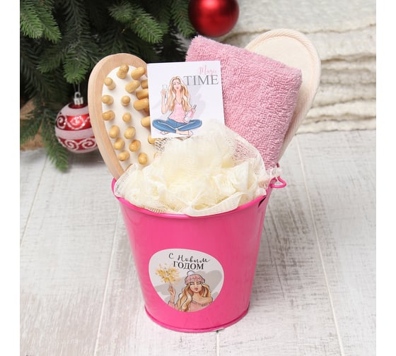 Набор подарочный Этель "С Новым годом" полотенце 30x60 см и аксессуары (4 предмета) 10095451 1