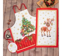 Набор подарочный Этель Новогодняя сказка, фартук, полотенце, прихватка 5389245